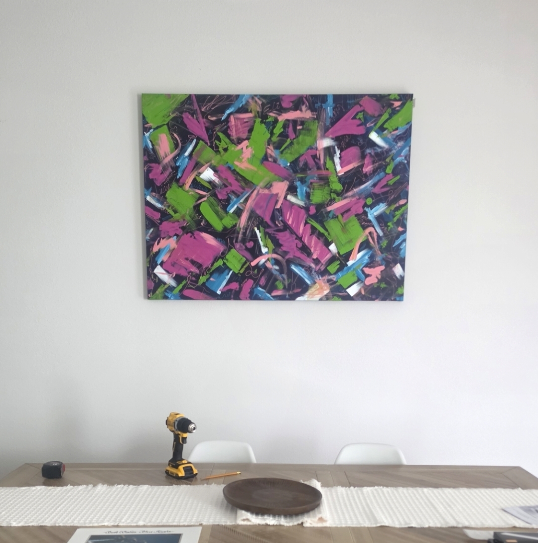 An abstract painting on canvas